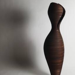 Artistic Wooden Floor Lamp With Metal Holder in Female Form - Luxuria L26 - thumbnail 2