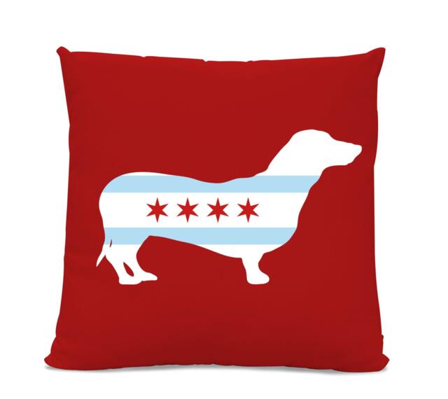 Chicago Flag Dachshund Pillow - Usa Handmade Home Decor - image 1