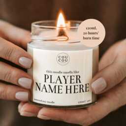 Personalised Women's Football Candle, England Lionesses Gift, Luxury Soy Wax - thumbnail 2