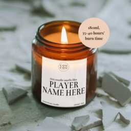 Personalised Women's Football Candle, England Lionesses Gift, Luxury Soy Wax - thumbnail 3