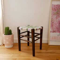 Woven Stool - Old Vintage Artisanal Weaving - thumbnail 2