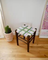 Woven Stool - Old Vintage Artisanal Weaving
