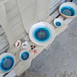 Handmade Ceramic Wall Plate - Winter Crackle Glaze, Sculptural Art Decor - thumbnail 4