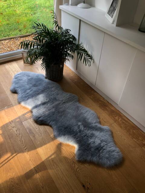 Silver Grey Sheepskin Rug, Xl Long Sheepskinrug, Silver Sheepskin, Pale Fur Light - image 1