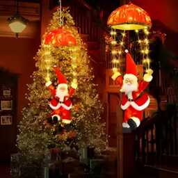 Santa Parachute Led String Light, Waterproof Christmas Outdoor Decor, Holiday Yard Lights, Claus Hanging Decorations - thumbnail 1