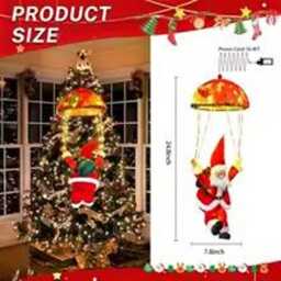 Santa Parachute Led String Light, Waterproof Christmas Outdoor Decor, Holiday Yard Lights, Claus Hanging Decorations - thumbnail 4