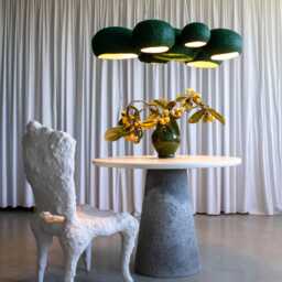 "Modern Chandelier Made From Paper Mache, One Of A Kind Dining Room Lighting ""Uva" - thumbnail 3