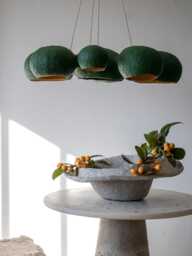 "Modern Chandelier Made From Paper Mache, One Of A Kind Dining Room Lighting ""Uva" - thumbnail 1