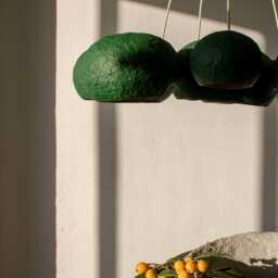 "Modern Chandelier Made From Paper Mache, One Of A Kind Dining Room Lighting ""Uva" - thumbnail 4