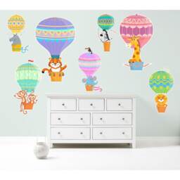 Hot Air Balloons Zoo Animals Wall Stickers Art Nursery Decals Graphic Cute Girls Boys - thumbnail 3