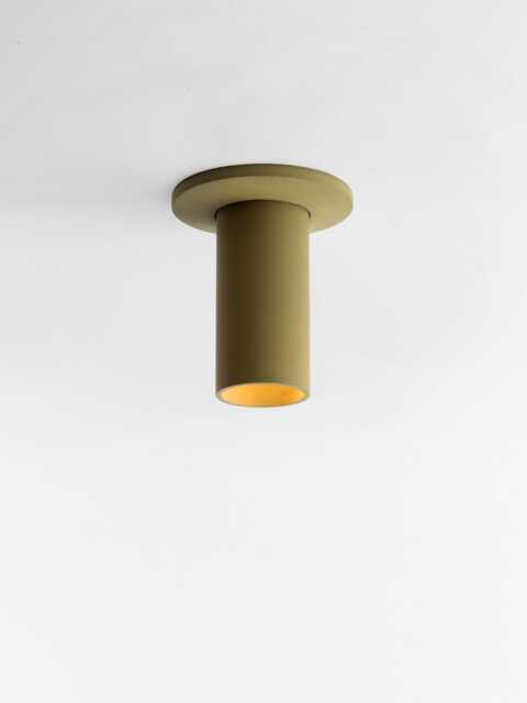 Colored Lamp - Concrete Ceiling Spotlight With Cover Plate Minimalist Cylinder Light Cromia - image 1