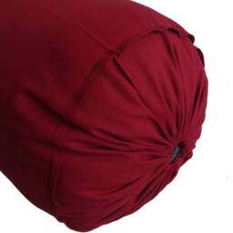 Burgundy Bolster Pillowcase Decorative Long Round Cushion Cover Cotton Solid 8 - thumbnail 2