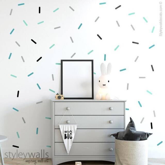 Confetti Wall Decal, Colorful Sprinkles Pattern Decor, Nursery Kids Room Vinyl Decals - image 1