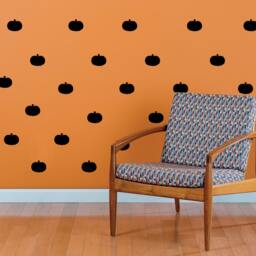 Pumpkin Vinyl Decal Pattern - Halloween Wall Decor - thumbnail 2