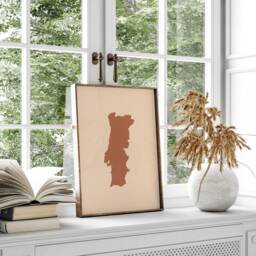 Portugal Map Boho Wall Art Print Mid Century Travel Poster - thumbnail 2