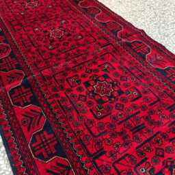 Handmade Wool Bukhara Afghan Runner Rug Geometric Entryway Carpet - 6.5x2 Ft - thumbnail 2