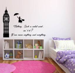 Mary Poppins Quote Wall Decal Nursery Cartoon Art 37Mp - thumbnail 1
