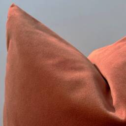 Rust Fall Velvet Pillow Cover Terracotta Euro Sham Or Lumbar - All Duties Paid Usa - thumbnail 3
