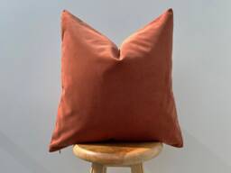 Rust Fall Velvet Pillow Cover Terracotta Euro Sham Or Lumbar - All Duties Paid Usa