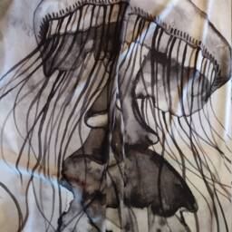Set Of 2 Curtains With Jellyfish Design, Room Divide Screen Wall Panel, Blackout Curtains - thumbnail 3