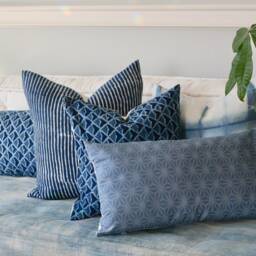 "Sky Blue Lumbar Pillow. 14"" X 24" - thumbnail 2