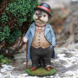 Mr Otter Resin Sculpture - Home Garden British Animal Statue Outdoor Ornament Wildlife Gift - thumbnail 1