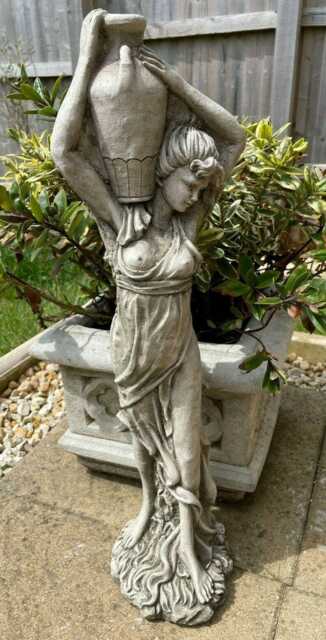 Lady With Wine Jug Stone Garden Statue - Outdoor Classical Sculpture Ornament - image 1