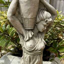Lady With Wine Jug Stone Garden Statue - Outdoor Classical Sculpture Ornament - thumbnail 2