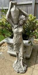 Lady With Wine Jug Stone Garden Statue - Outdoor Classical Sculpture Ornament - thumbnail 1