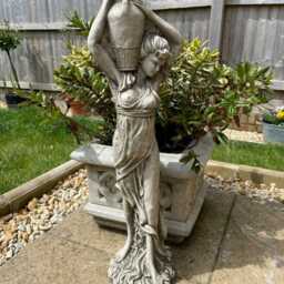 Lady With Wine Jug Stone Garden Statue - Outdoor Classical Sculpture Ornament - thumbnail 3