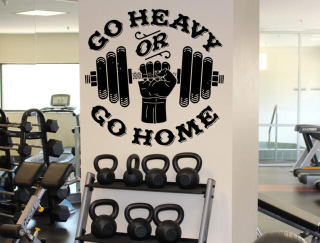 Go Heavy Or Home Wall Decal Gym Fitness Motivation Vinyl Sticker Sport Decor Ideas Interior Art 21(Fmf - image 1