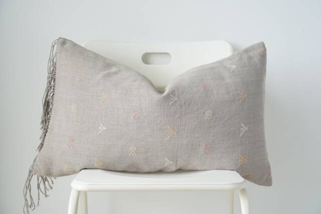 Tribal Hemp Striped Hand Woven Natural Dye Color Lumbar Pillow Cover - image 1