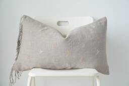 Tribal Hemp Striped Hand Woven Natural Dye Color Lumbar Pillow Cover - thumbnail 1
