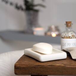 Handmade Concrete Soap Dish Marble Design With Drainage - thumbnail 2