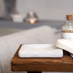 Handmade Concrete Soap Dish Marble Design With Drainage - thumbnail 3