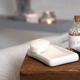 Handmade Concrete Soap Dish Marble Design With Drainage - thumbnail 1