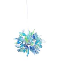 Pendant Lighting, Modern Blue Pendant With Sea Color Flowers & Leaves - thumbnail 2