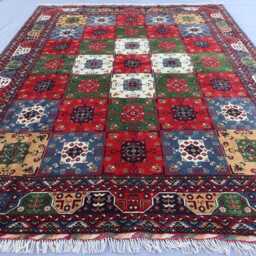 Multicolor Bukhara Rug 7x10 Afghan Fine Quality Hand Knotted Veg Dyes Wool Area Rug, Oriental Turkmen For Living Room, Bedroom - thumbnail 3