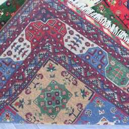 Multicolor Bukhara Rug 7x10 Afghan Fine Quality Hand Knotted Veg Dyes Wool Area Rug, Oriental Turkmen For Living Room, Bedroom - thumbnail 4