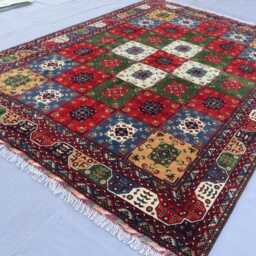 Multicolor Bukhara Rug 7x10 Afghan Fine Quality Hand Knotted Veg Dyes Wool Area Rug, Oriental Turkmen For Living Room, Bedroom - thumbnail 2