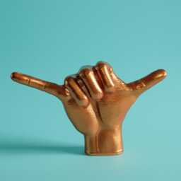 Hawaiian Shaka Hand Sculpture - Handcrafted Sign Decorative Beach Inspired Decor - thumbnail 1