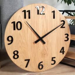 Large Wall Clock Amedeusz Wood - Modernclock, Silent With Black Numbers 49cm/19, 29 - thumbnail 2