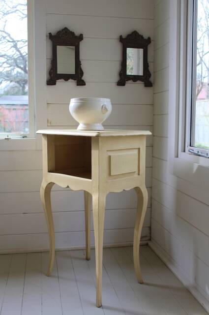 Sold Outfrench Painted Oak Yellow Ochre Side Table/Pot Cupboard/Bedside Table/Nightstand - image 1