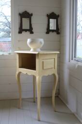 Sold Outfrench Painted Oak Yellow Ochre Side Table/Pot Cupboard/Bedside Table/Nightstand