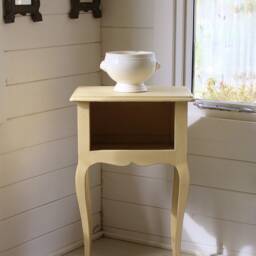 Sold Outfrench Painted Oak Yellow Ochre Side Table/Pot Cupboard/Bedside Table/Nightstand - thumbnail 2