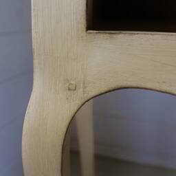 French Painted Oak Yellow Ochre Side Table/Pot Cupboard/Bedside Table/Nightstand - thumbnail 4