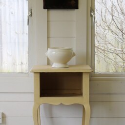 Sold Outfrench Painted Oak Yellow Ochre Side Table/Pot Cupboard/Bedside Table/Nightstand - thumbnail 3