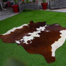 Genuine Brown & White Brazillian Cowhide Rugs - Exotic Hair-On Floor Area Exclusive For Home Decor - thumbnail 2