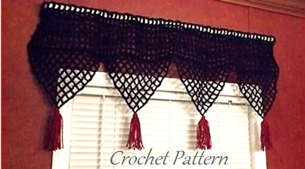 Valance Pattern, Ascot Valance, Black Lacy Victorian Topper, Crochet Downloadable Pattern - image 1