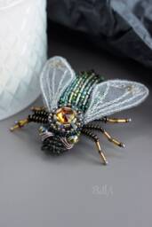 Witchy Jewelry Goth Maximalist Fly Bug Insect Brooch - thumbnail 1